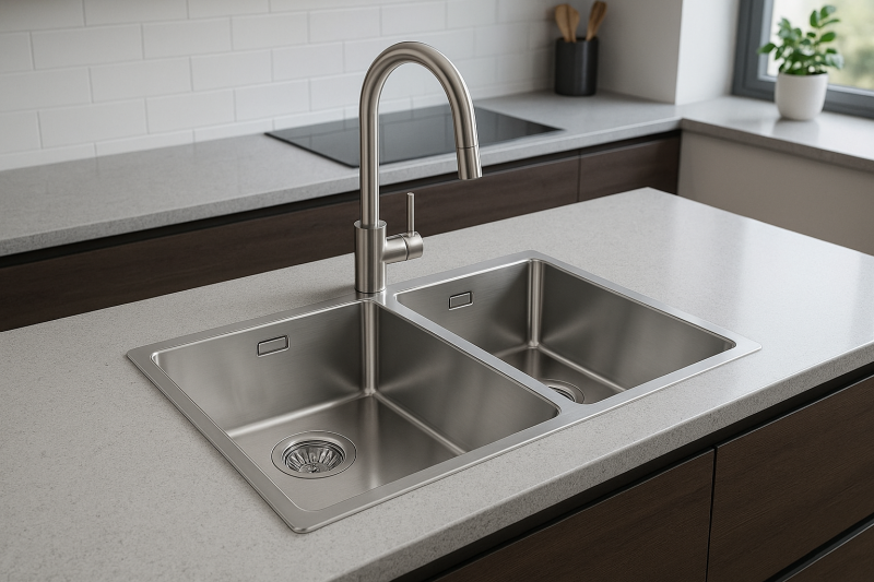 Franke Maris Double stainless steel kitchen sink MRX 220 flush mounted 127.0637.541