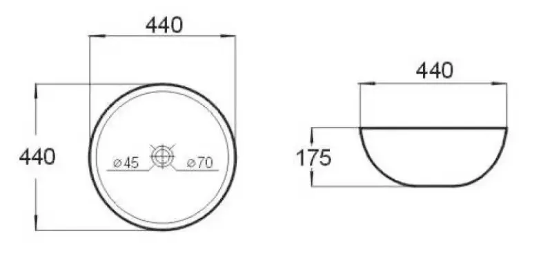 OUTLET Blusani Cera 44 cm glossy white ceramic countertop sink BC204503