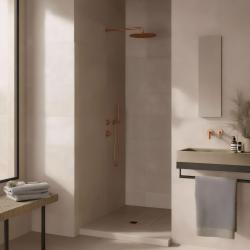 Waterevolution Flow built-in shower thermostat with 1 diverter valve, copper