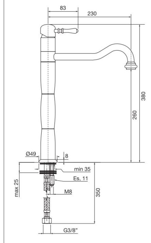 PB Classic Nostalgic pillar kitchen tap Chrome 1208952920