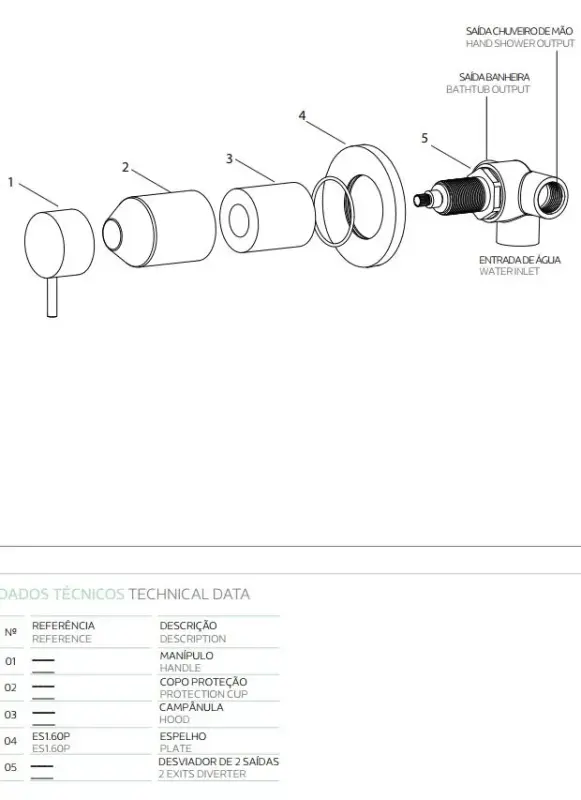 Waterevolution Flow concealed 2 exits diverter round rosette gun metal T1482S.GME