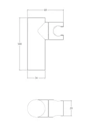 Waterevolution Flow Directional Shower holder stainless steel T1623IE
