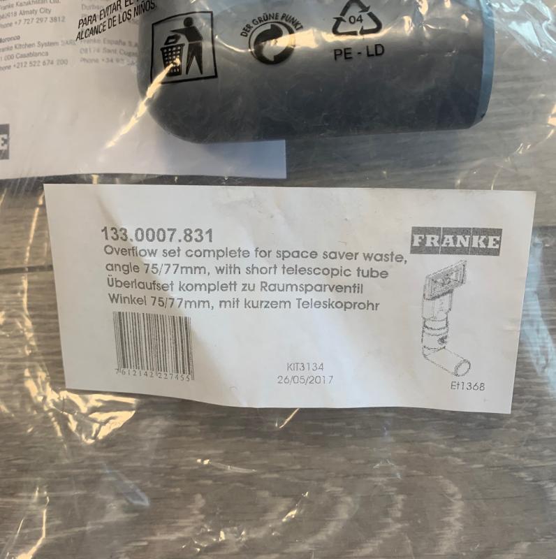 Franke Overflow set Universal Angle 75/77 133.0036.499