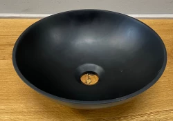 Solid S small washbasin, Solid Surface, round, 30 x 30 x 11 cm, matte black, 1208953271