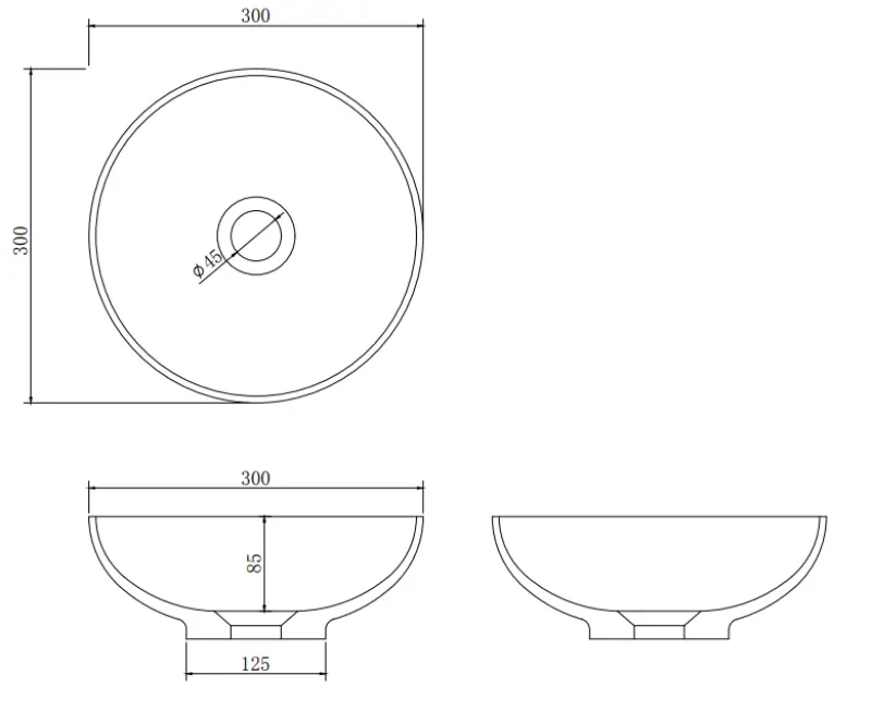 Solid S small washbasin, Solid Surface, round, 30 x 30 x 11 cm, matte white, 1208953273