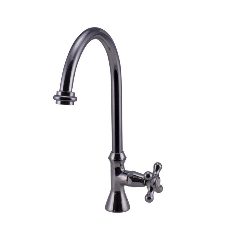 PB Classic washbasin tap with star handle cold water with high round spout chrome 1208953274