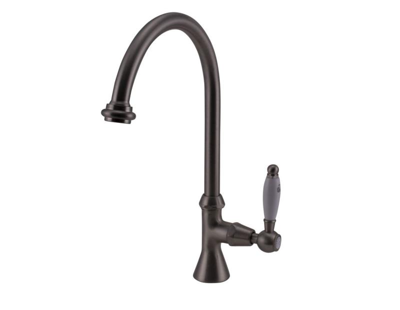 PB Classic washbasin tap with white lever cold water with high round spout stainless steel 1208953279