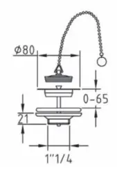 PB Unix fountain and sink plug with stop chain chrome 1208953280
