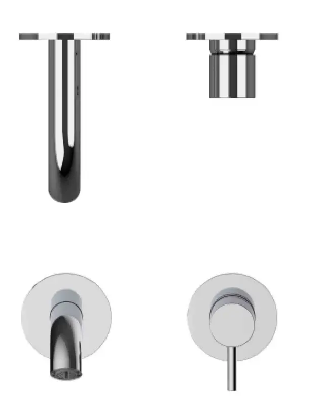 SB Round recessed basin mixer tap satin-finish copper PVD 162mm
