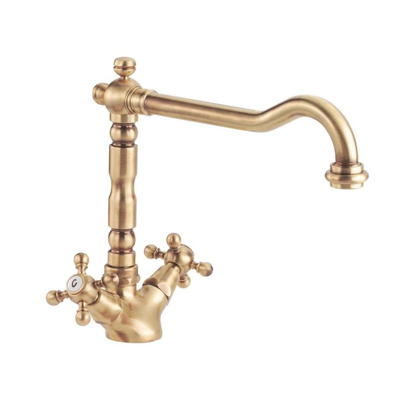 Nostalgic kitchen tap V1910 Brass Nature tap discoloured aged 1208953525
