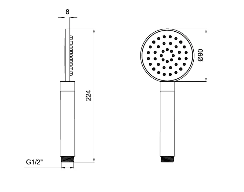 Waterevolution Flow Shower holder with outlet, flexible and handshower Black T1621PR kloon 07-08-2018 03:41:55 (kloon) (kloon)