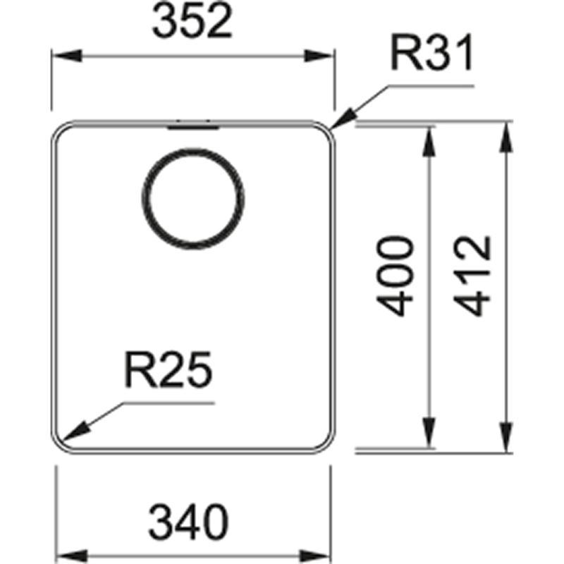 Franke Mythos MYX 210.34 rvs sink 34x40cm flush-mount 127.0638.274