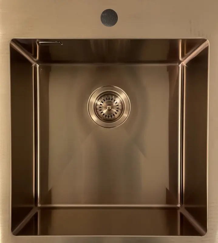 Ausmann Weser large stainless steel sink copper colour PVD Copper 79x51 with tap hole undermount flush-mounted and inset 080952