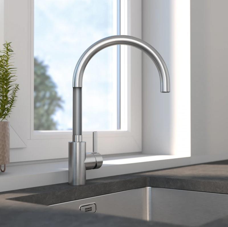 Franke Kitchen tap Eos Neo swivel spout completely stainless steel 115.0638.846