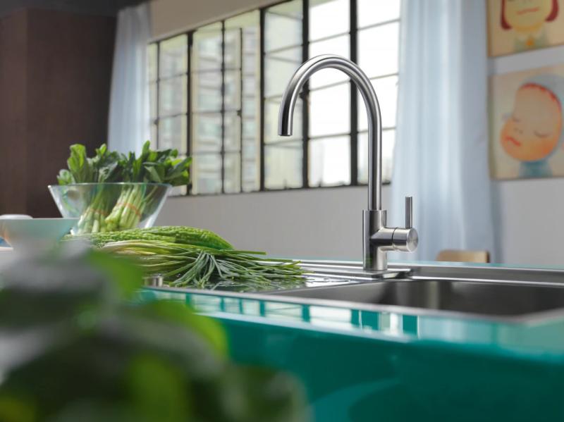 Franke Kitchen tap Eos Neo swivel spout completely stainless steel 115.0638.846