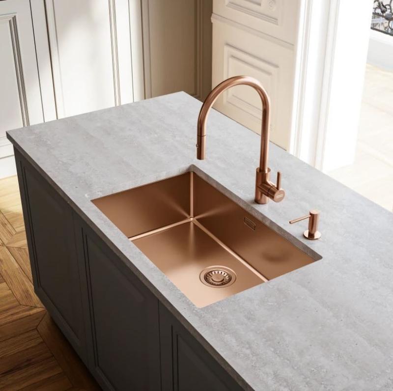 Franke copper Kitchen tap Eos Neo with spout pull-out spray head pvd copper 115.0638.862