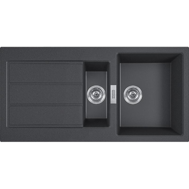 Franke Sirius 2 S2D 651 black plastic 1.5 one and a half sink with draining surface top mount 100x50 143.0634.554