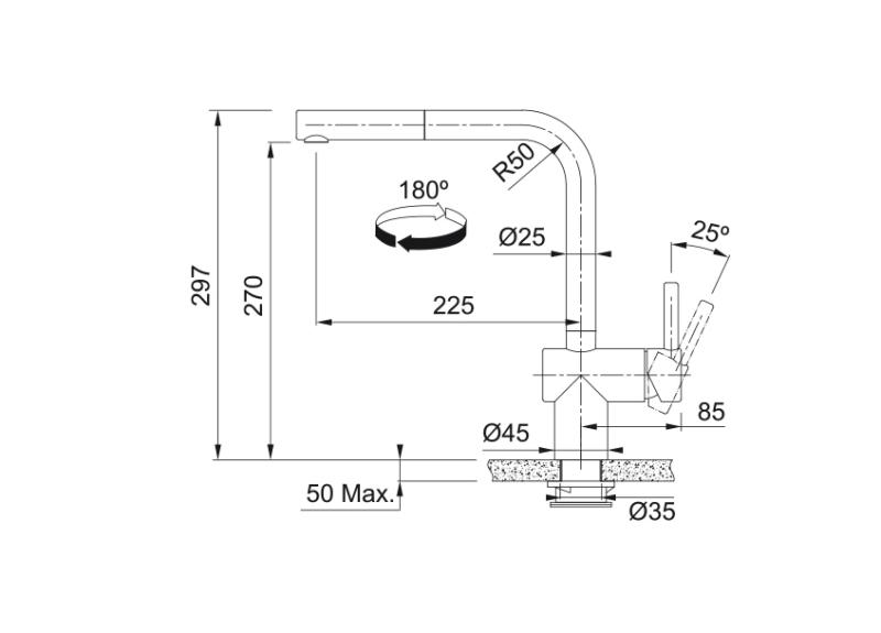 Franke Brushed Black Sensor Kitchen tap Atlas Neo With Pull Out Spout 115.0625.527