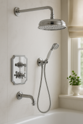 PB classic nostalgic classic built-in shower set chrome with hand shower and rain shower 225mm 1208953841