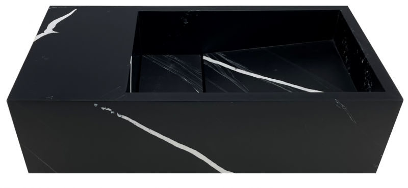 Solid-S Marble solid surface fountain B36xD18xH10cm matte black marble 1208953896