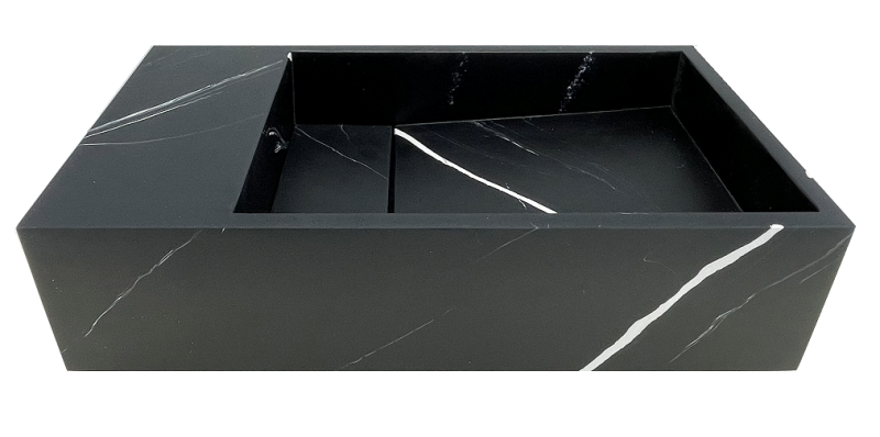 Solid-S Marble solid surface fountain B40xD22xH10cm matte black marble 1208953898