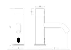 Waterevolution Flow electronic washbasin faucet with infrared sensor and battery operation in stainless steel T110EIE