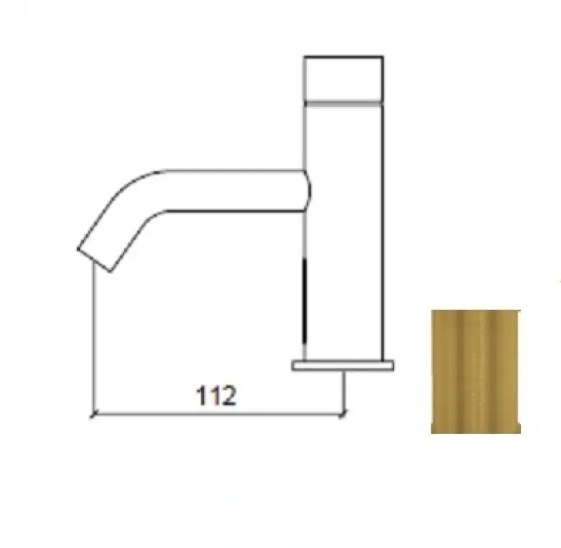 Waterevolution Flow electronic infrared bathroom faucet, battery-operated, brushed brass T110ELE