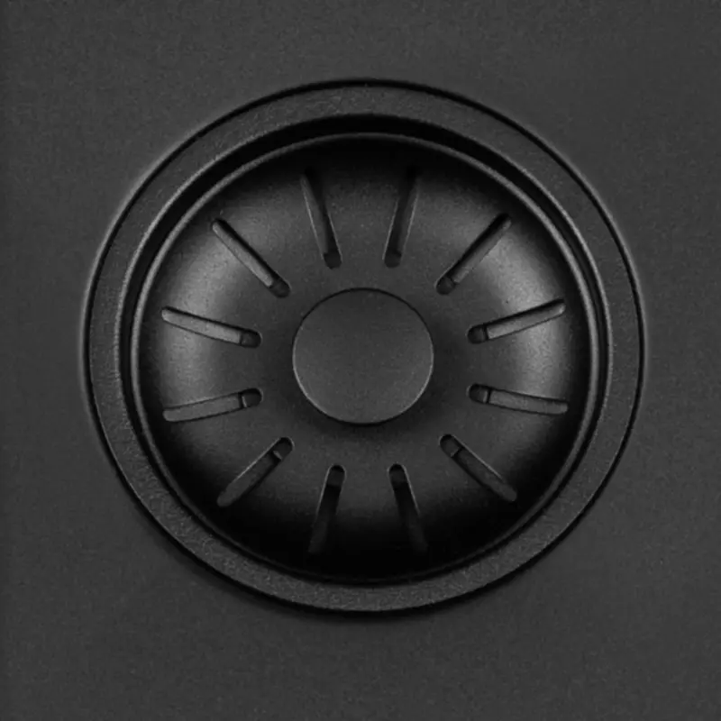 Lorreine 50BQ-FU black Quartz sink 50x40cm undermount flush-mounted with black basket strainer 1208954002