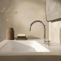 Waterevolution Flow 2-hole basin mixer chrome with low U 113mm spout T1121U01