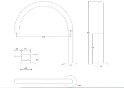 Waterevolution Flow 2-hole basin tap brushed brass T1121ULE