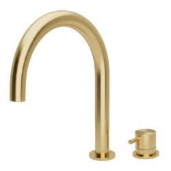 Waterevolution Flow 2-hole basin tap brushed brass T1121ULE