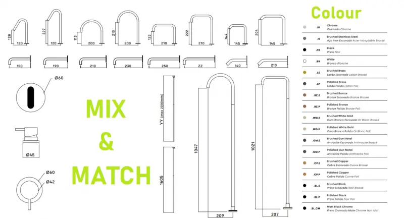 Waterevolution Flow 2-hole basin tap brushed brass T1121ULE