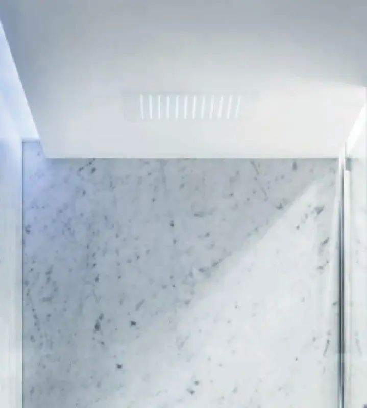 SB Rubinetterie matte white corian solid surface built-in square rain shower ceiling showerhead 30cm 1208954082