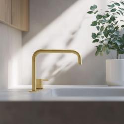 Waterevolution Flow 2-hole sink faucet brushed brass T112HLE