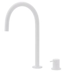Waterevolution Flow 2-hole basin mixer, white, with high U 200 mm spout T1122UBR