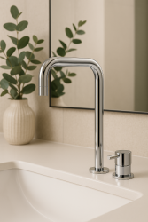 Waterevolution Flow 2-hole sink faucet with high spout 222 chrome T122H01