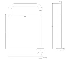 Waterevolution Flow 2-hole sink faucet with high spout 222 chrome T122H01