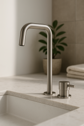 Waterevolution Flow 2-hole sink faucet with high spout 222 stainless steel T122HIE