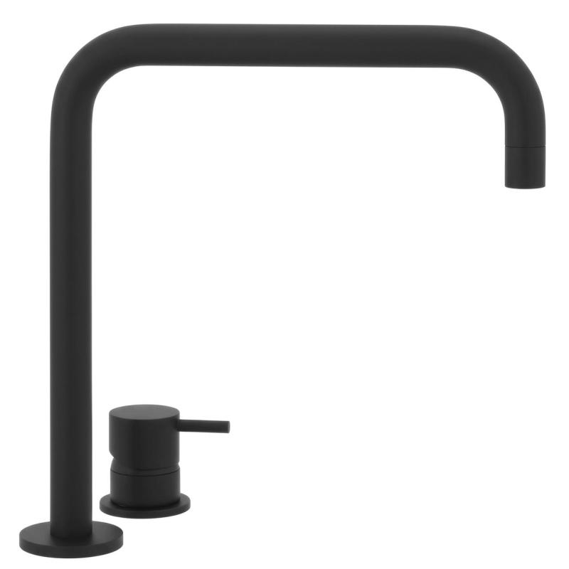 Waterevolution Flow 2-hole sink faucet with high spout 222 matt black T122HPR