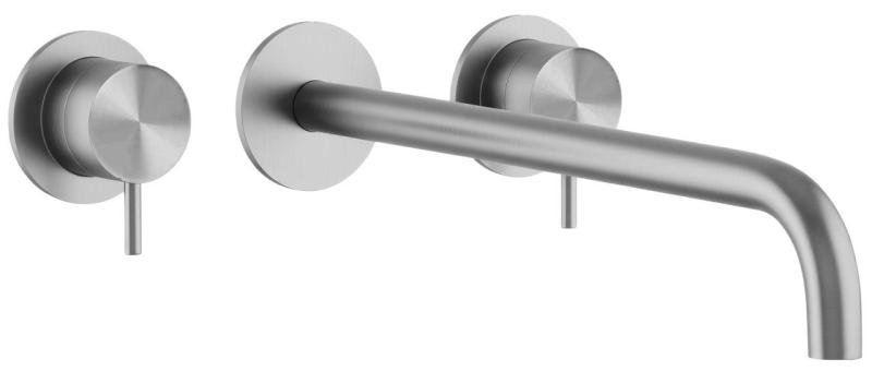 Waterevolution Flow 3-hole Built-in Washbasin Faucet Fully Stainless Steel with 21 cm Spout T1163FIE-21