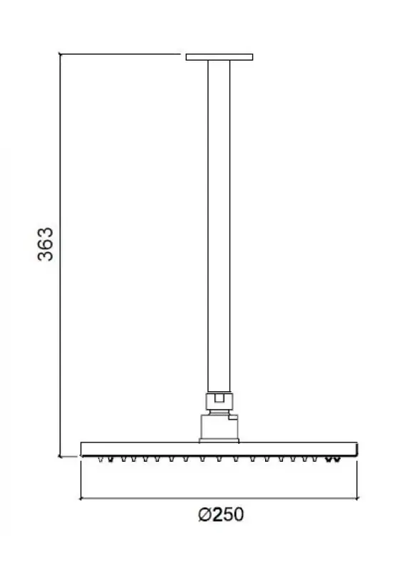Waterevolution Flow overhead shower 250mm with ceiling connection PVD Gun Metal T164225GME