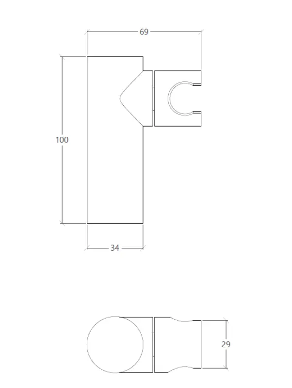 Waterevolution Flow Directional Shower holder brushed brass T1623LE