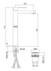 PB Kiki 1-hole high sink faucet chrome