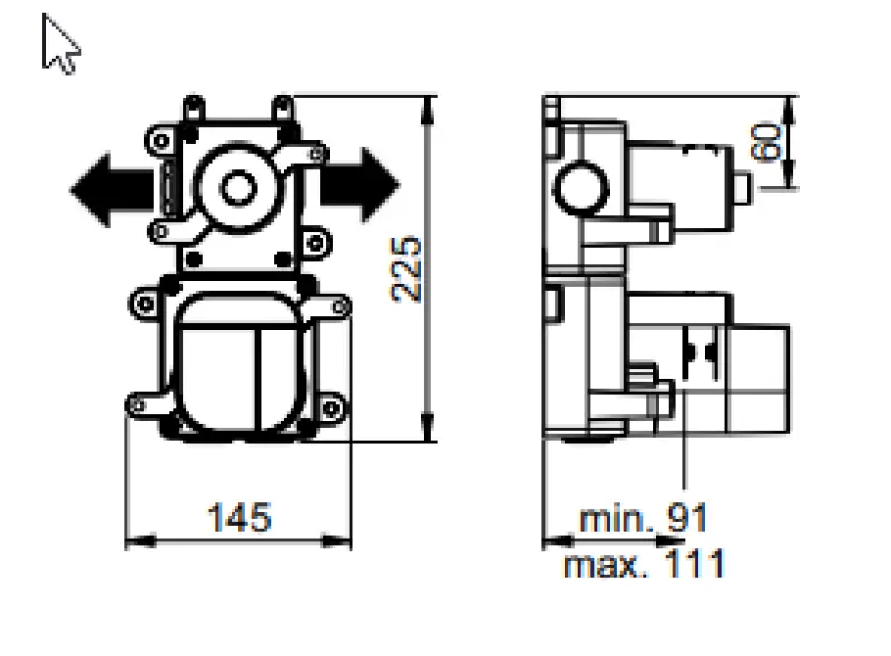 SB 316 AESTHETICS Round concealed thermostatic mixer with 2 outlets / shut-off and diverter valve made entirely of stainless steel 1208954901