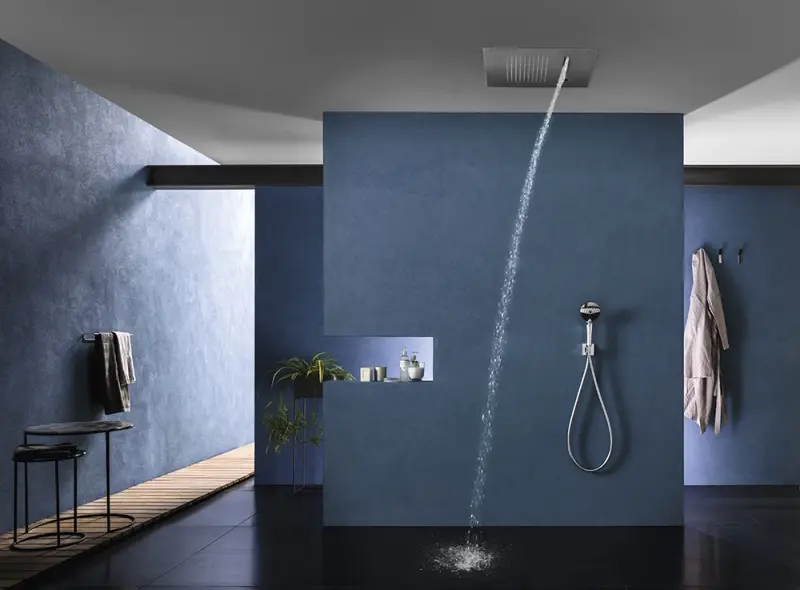 SB Square 316 Built-in Rain Shower with Waterfall 50x50cm Ceiling Showerhead PVD Gun Metal 1208955320