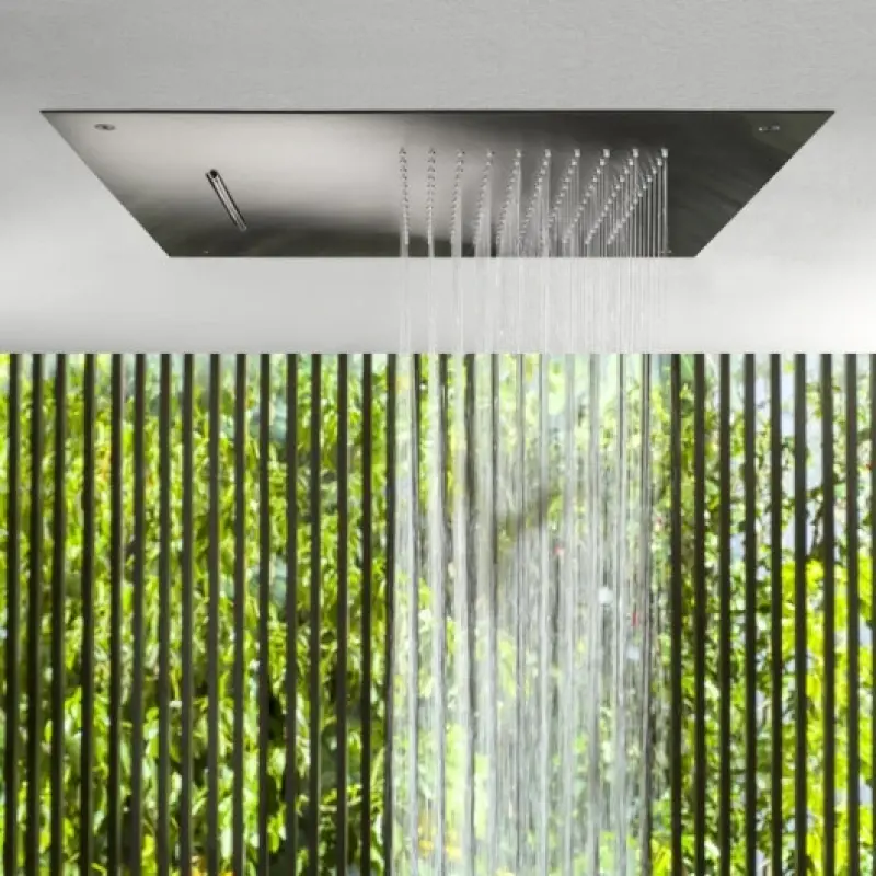 SB Square 316 Built-in Rain Shower with Waterfall 50x50cm Ceiling Showerhead PVD Gun Metal 1208955320