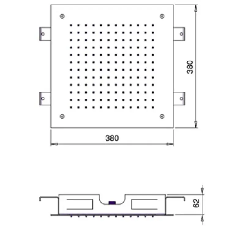 SB Square 316 Built-in Rain Shower 38x38cm PVD Gun Metal 1208955329