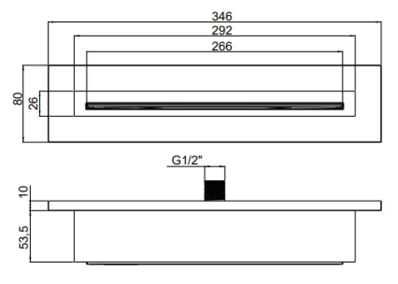 SB Waterval 316 bathtub spout built-in fully stainless steel 1208955342
