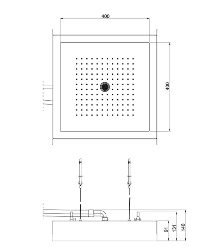 SB Rainbow Recessed Ceiling Rain Shower with Lighting Fully Stainless Steel 1208955373