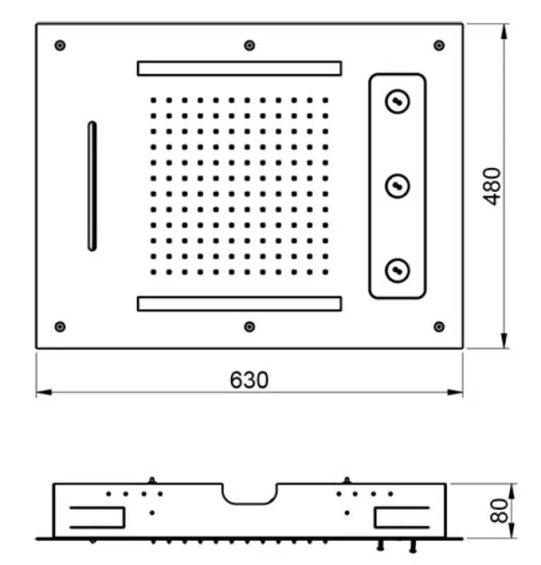 SB Spin Temptation Chromotherapy Built-in Rain Shower PVD Copper 1208955418